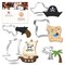 CookieCutter.com 5 Piece Birthday Pirate Cookie Cutter Set Pirate Ship, Pirate Hat, Pistol, Palm Tree, Scroll Letter, Metal Shapes Made in USA, Silver
